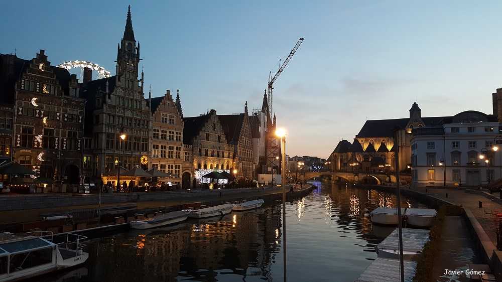 Información de Gante - panorámica del muelle