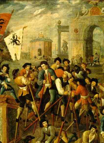 Combate de zancos en Namur